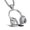 Silver, variant on Men's Stainless Steel Music Headset DJ Headphone Pendant Pink Necklace + Chain