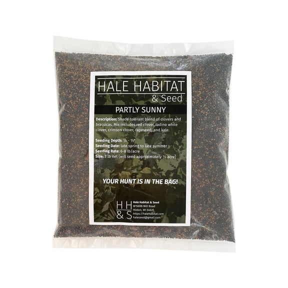 Hale Habitat & Seed Partly Sunny Food Plot Seed Mix, Shade Tolerant Plants, 1/2 Acre