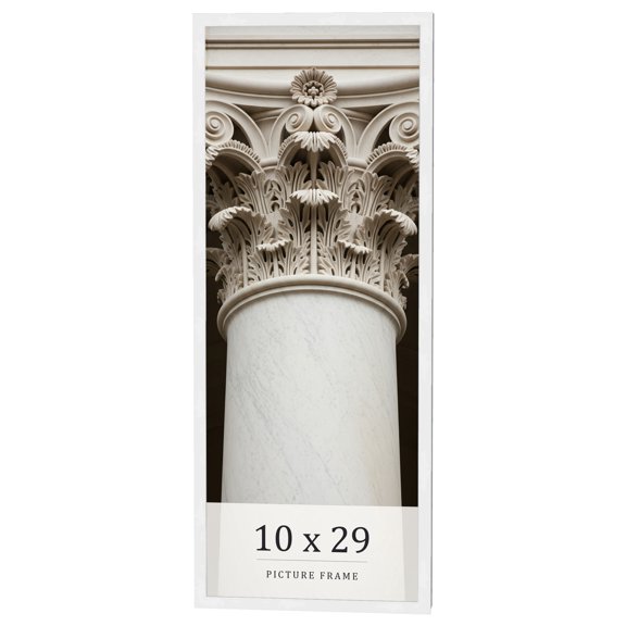 10x29 Frame White Real Wood Picture Frame Width 0.75 inches | Interior Frame Depth 0.5 inches |