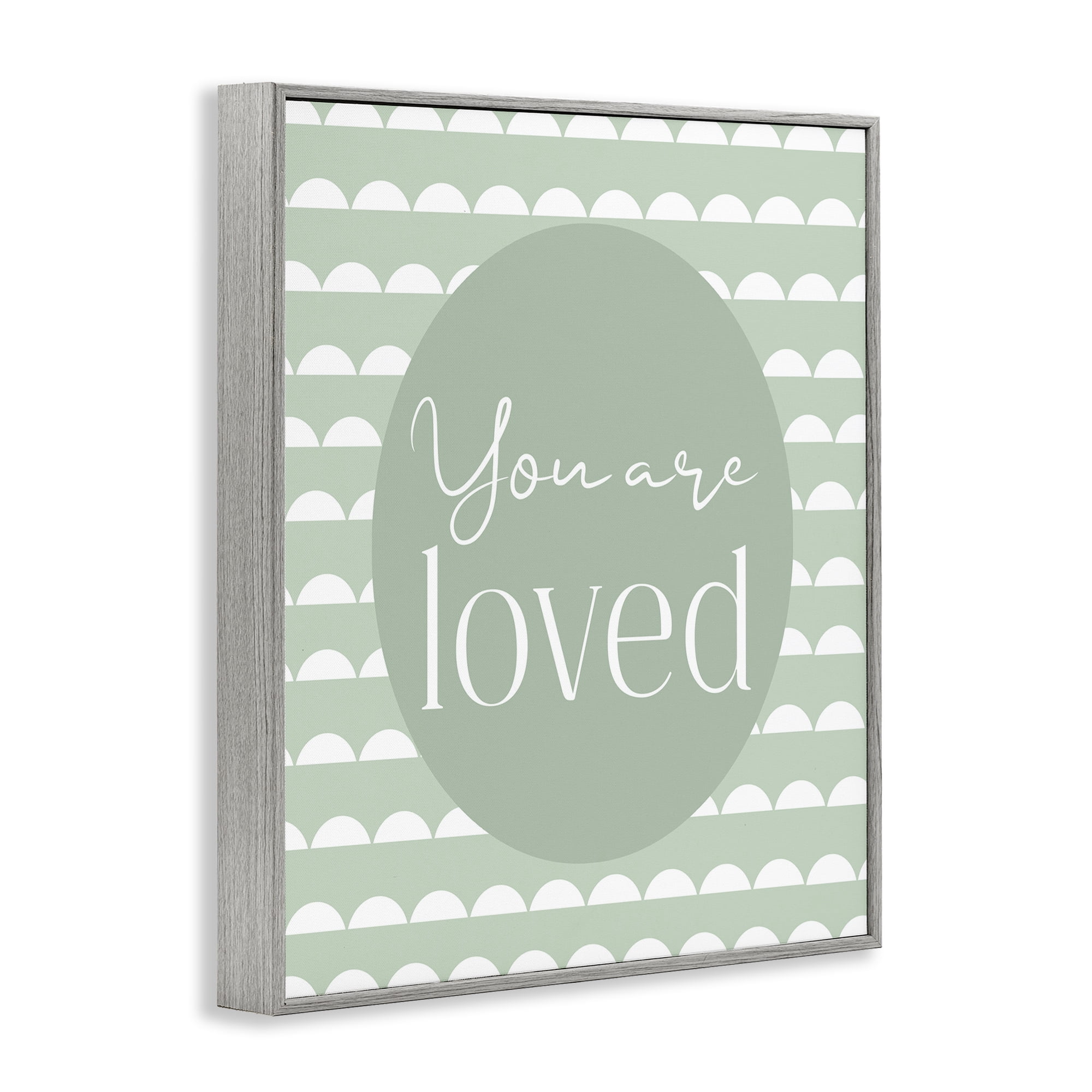 Stupell Industries You Are Loved Light Green Gray Framed Giclee Art, design by Christine Simpson Art