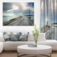 thumbnail image 1 of Vintage Pathway into the Ocean - Sea Bridge Canvas Art Print, 1 of 3