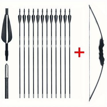 40-pound adult recurve bow archery set   12 28-inch fiberglass hunting arrows