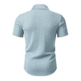 thumbnail image 5 of Paiwinds Men's Short Sleeve Button Down Shirt Casual Summer Geometric Jacquard Woven Dress Shirt with Turndown Collar, 5 of 9