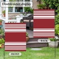 thumbnail image 5 of Red Striped Garden Flag 12 x 18 Inches, Modern Farmhouse Stripe Minimalist Abstract Weather Proof Outdoor Patio Flags Double Sided Small Garden Decoration for Yard Outside Home, 5 of 9