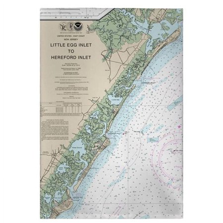Betsy Drake Little Egg Inlet to Hereford Inlet - Avalon NJ Nautical Map Guest Towel - 20 x 20 in.