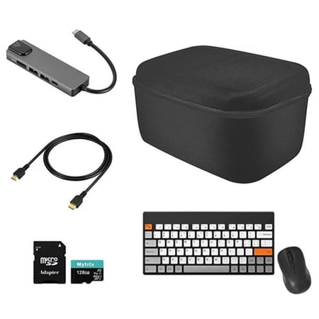 Steam Deck Travel Accessories 6-IN-1 Complete Set Mytrix Hard Carrying Storage All Protective Anti Shock Messenger Bag Soft Lining Fit Steam Deck Console Charger & Accs (Colorful Keyboard & SD Card)