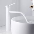 thumbnail image 2 of JUNWELL Basin Taps Bathroom Mixer Tap Monobloc Single Lever Tap Tall Counter Faucet, 2 of 11