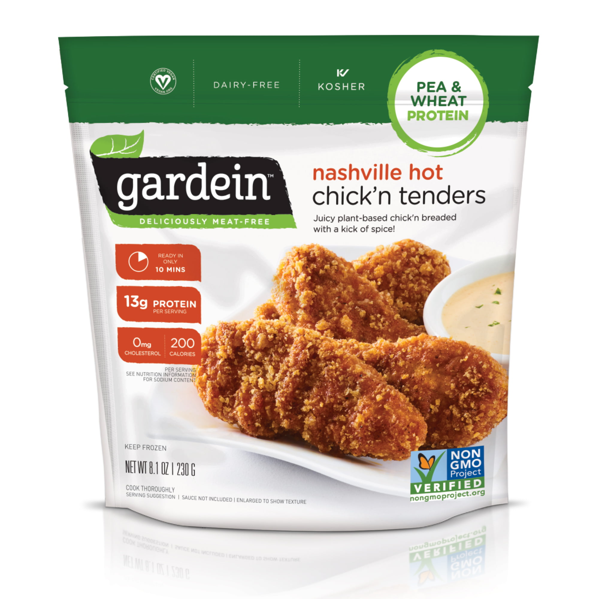 Gardein Nashville Hot Plant-Based Chick'n Tenders are pieces of juicy ...