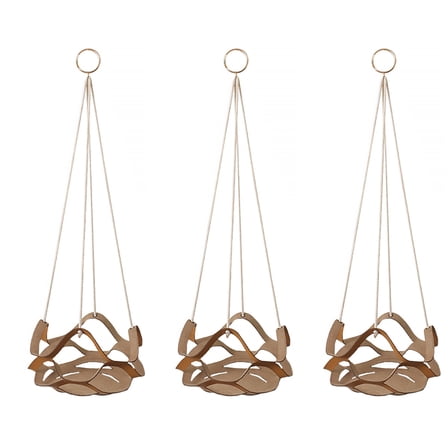 Raindrops 3 Count Hanging Plant Pots with Holders, Flower Basket for Indoor and Outdoor Gardening