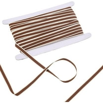 Brown White Stripe Ribbon 3/8" x 25yards Striped Grosgrain Ribbon Polyester Fabric Ribbons Craft Ribbons