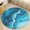 Flannel-3, variant on Blue Agate Marble Print-1 Round Area Rugs for Bedroom Living Room, 4FT Soft Comfy Indoor Circle Carpets, Floor Mat