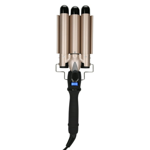 3 Barrel Curling Iron Wand Hair Waver Curler Iron Triple Barrel Curling Iron Temperature Adjustable Portable Crimper Hair Iron Beach Waves Long Lasting Hair Waving Styling Tool