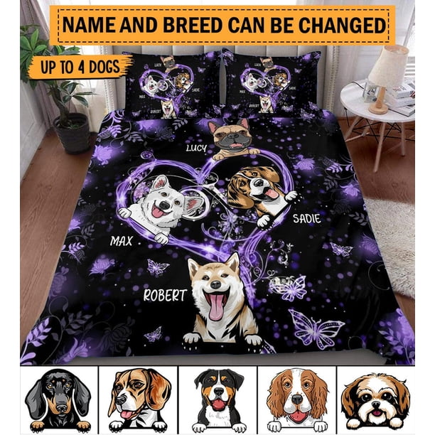 Juego de cama personalizado para perro, regalo personalizado para amantes de los perros, papá de perro, perro