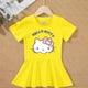 thumbnail image 3 of Hello Kitty algodón nuevo vestido de manga corta niños falda con estampado de dibujos animados niñas verano camiseta Top falda de princesa ropa para niños, 3 of 5