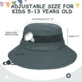thumbnail image 5 of Zando Sun Hats for Kids Breathable UPF 50+ Bucket Hat for Boys Grils Adjustable Summer Beach Fishing Safari Hat, 5 of 7