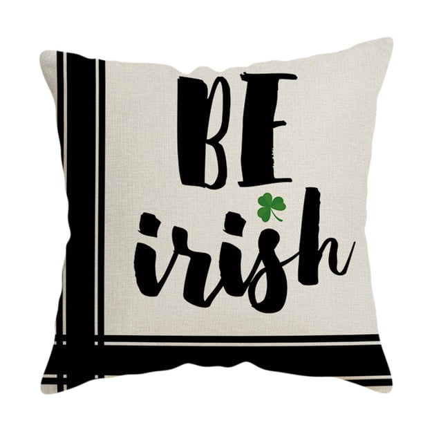 Teissuly St. Patrick's Day Cotton Linen Cushion Cover Throw Case Sofa Home Decor (18x18inch) Teissuly WER202401275738