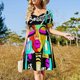 thumbnail image 4 of Vestido de manga corta con grafiti abstracto, atuendo para festival, vestidos de mujer para eventos especiales, 4 of 7