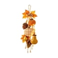 thumbnail image 5 of katior Rustic Wooden Pumpkin Door Hanging with Warm LED Lights 21.7in, Harvest Fall Farmhouse Decor with Autumn Leaves for Porch Entryway, 5 of 5