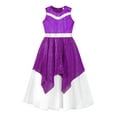 thumbnail image 4 of YIZYIF Kids Girls Shiny Sequin Tunics Praise Dress Church Worship Long Gown Lyrical Dance Dress Dancewear Purple 6, 4 of 7