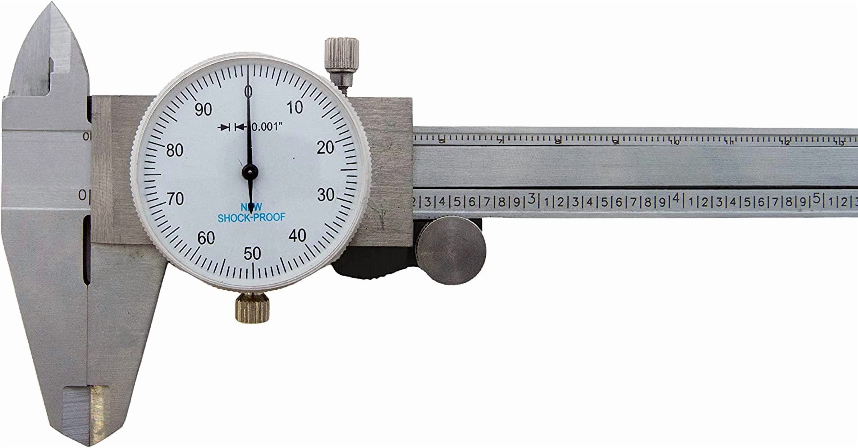 Utility Dial Caliper - 6 Inch with 0.001" Precision, Stainless Steel, Shockproof by Science Purchase