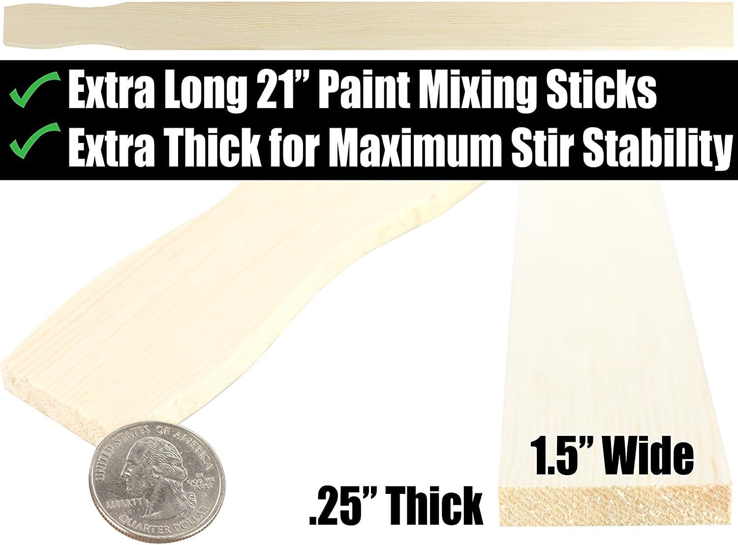 Pro Project Supply 21" Sanded Wood Stir Sticks for Mixing Epoxy or Paint, 1.45 lbs, 10 Pack
