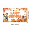 thumbnail image 7 of Autumn Theme Birthday Banner Fall Birthday Decor Harvest Decoration Happy Birthday Pumpkin Design for Fall Party Autumn Event Thanksgiving Celebration, 7 of 7