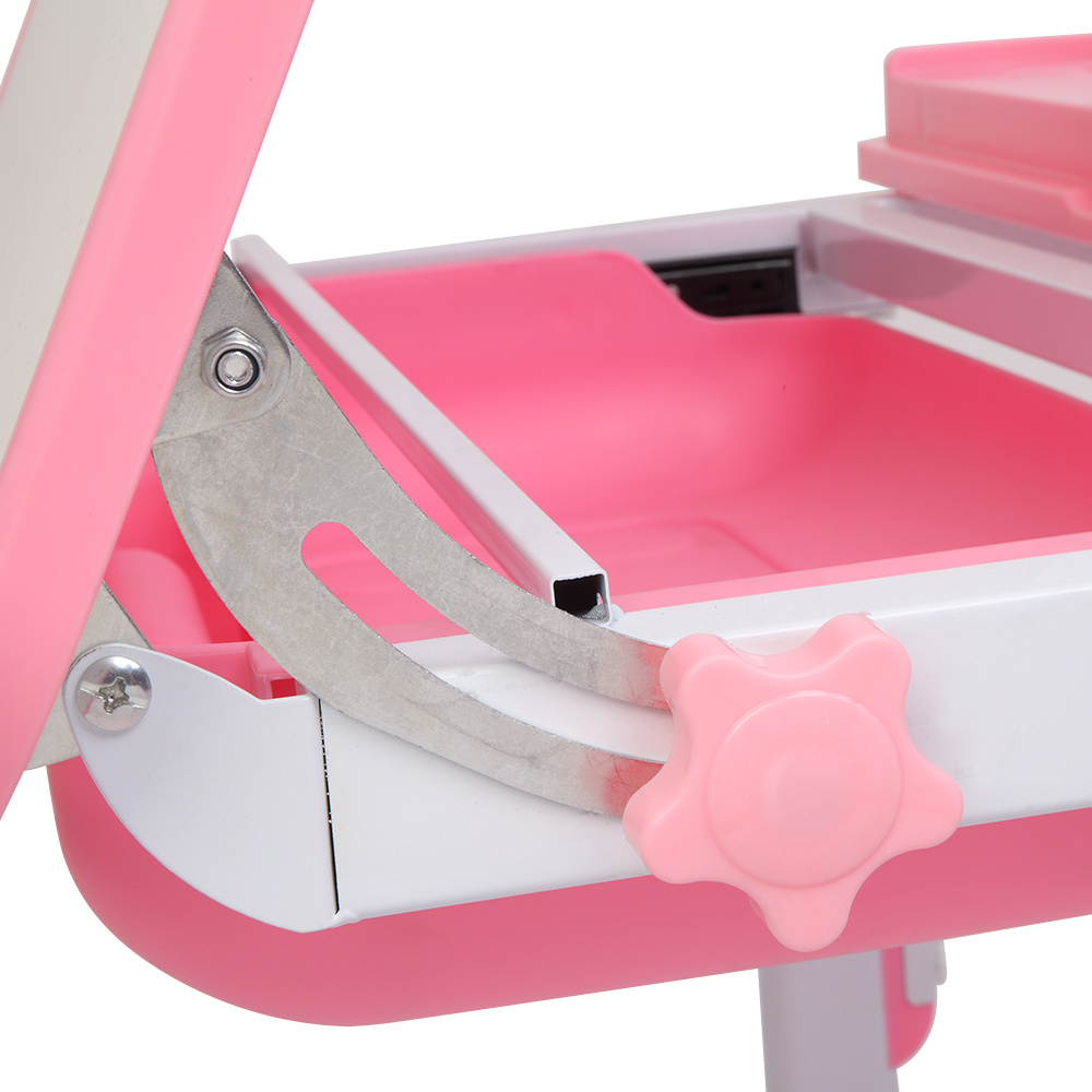 Kepooman Lifting Children Desk, Can Tilt Learning Table and Chairs Set with Reading Stand, Pink Kepooman Lifting Children Desk, Can Tilt Learning Table and Chairs Set with Reading Stand, Pink