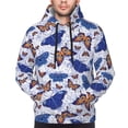 thumbnail image 4 of KLL Butterflies1 Print Mens Hoodie Long Sleeve Casual Pullover Hooded Sweatshirt Fashion Drawstring Hoodies with Pocket-Large, 4 of 6
