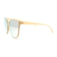 thumbnail image 3 of Womens Color Mirror Inset Lens Oversized Cat Eye Horn Rim Retro Sunglasses Beige - Beige Mirror, 3 of 4