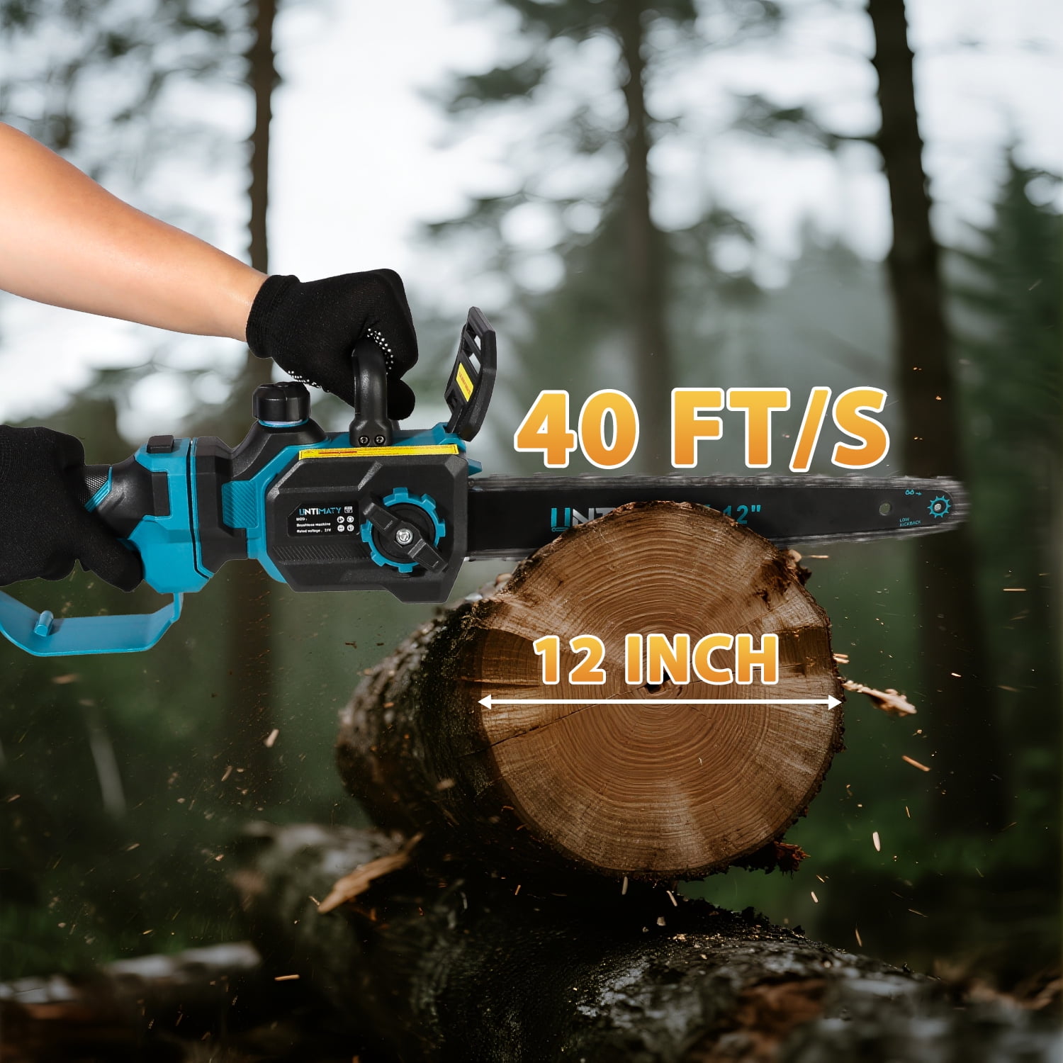 UNTIMATY Battery Chainsaw 12 inch Electric Chainsaw Cordless Chain Saw with Battery and Expending Pole for Wood Cutting and Tree Trimming