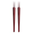thumbnail image 1 of Uxcell 2 Pcs Pinces en Acier Inoxydable Manche Long Pointe Courbée Dentelée pour Artisanat Rouge, 1 of 6