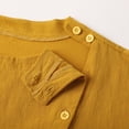 thumbnail image 4 of Gaexia Women Solid Round Neck Buttoned Slit Blouse Sleeveless T Shirt Casual Top (Yellow,L), 4 of 6