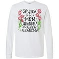 thumbnail image 3 of Inktastic Blessed to Be a Mom, Grandma, and Great Grandma Pink Flowers Long Sleeve T-Shirt, 3 of 5
