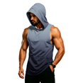thumbnail image 2 of LNZGNM Men's UPF 50+ Short Sleeve Sun Hoodie – Quick-Dry Rash Guard for Fishing & Hiking, Lightweight Athletic Workout Top,Black(XXXXXL), 2 of 7