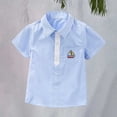 thumbnail image 2 of XIMIN Kids Boys Collared Short Sleeve Button Down Shirt Formal Dress Shirt School Uniform Casual Blouse Tops, 2 of 9