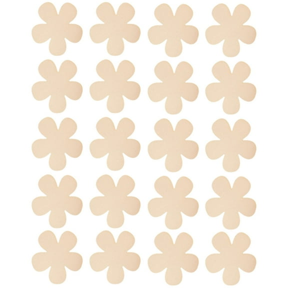 MLINS 20pcs Wooden Flower Shapes Wooden Embellishments Unfinished Wooden Craft Tags