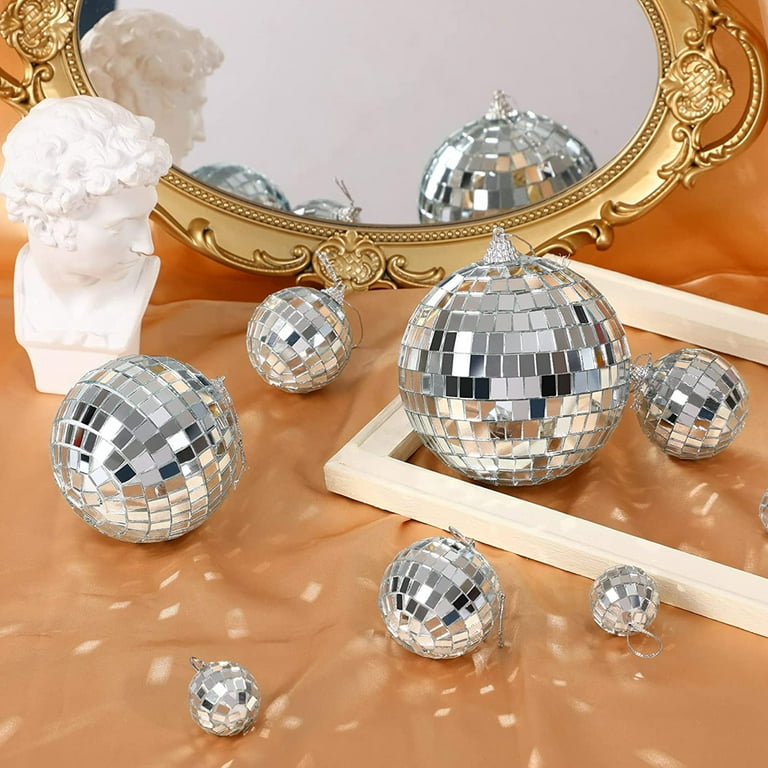 Rotating 20 Gold Disco Ball Hanging Glass Mirrored Large Disco Decorations  Party Groovy 70s Theme Retro Dance Christmas Karaoke Free Ship 