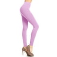 thumbnail image 2 of Women's Solid Color Basic Soft Comfy Elastic Waistband High Waist Leggings, 2 of 4