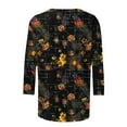 thumbnail image 5 of CYMMPU Loose Fit Round Neck Flower Pattern Fall Fashion Shirts Spring Tunic Tops 3/4 Sleeve Blouses for Women Dressy Casual Lightweight Basic T-Shirts Multicolor M, 5 of 5