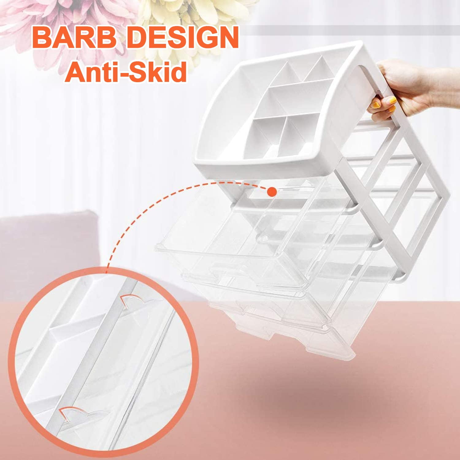 Annvchi Cosmetic Organizer with 3 Drawers Skincare Organizer Suitable for Dressing Tablebathroom Counter and Dressing Table(White)