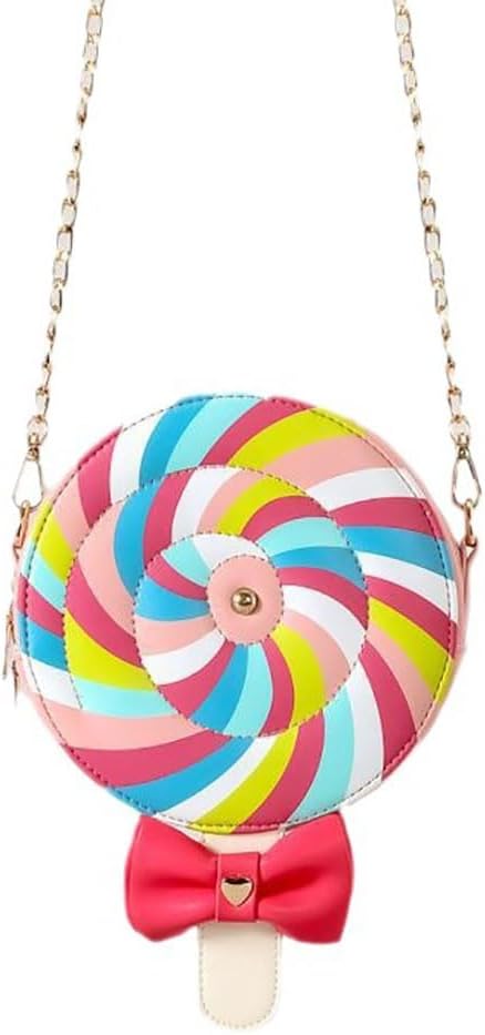 Baguery Candy Shaped Crossbody Bag - PU Leather, 6.88x6.88x2.95in, Novelty Handbag for Girls Teens Women