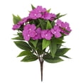 thumbnail image 2 of 8 Bundles Artificial Impatiens Flowers for Outdoors UV Resistant Faux Impatiens Bushes Fake Silk Shrubs with Stake for Outside Front Porch Garden Window Box Planter Decor, 2 of 8