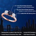 thumbnail image 2 of Gem Stone King 18K Rose Gold Plated Silver Blue Sapphire and White Moissanite Engagement Ring for Women | 2.10 Cttw | Round 6MM | Gemstone September Birthstone | Size 8, 2 of 7
