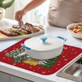 thumbnail image 4 of Christmas Kitchen Countertop Dish Drying Mat, Red Christmas Tree Snowflake Pattern Microfiber Kitchen Drying Mat, Washable Absorbent Countertop Xmas Winter Holiday Dish Mat Drainer,18x24Inch, 4 of 7