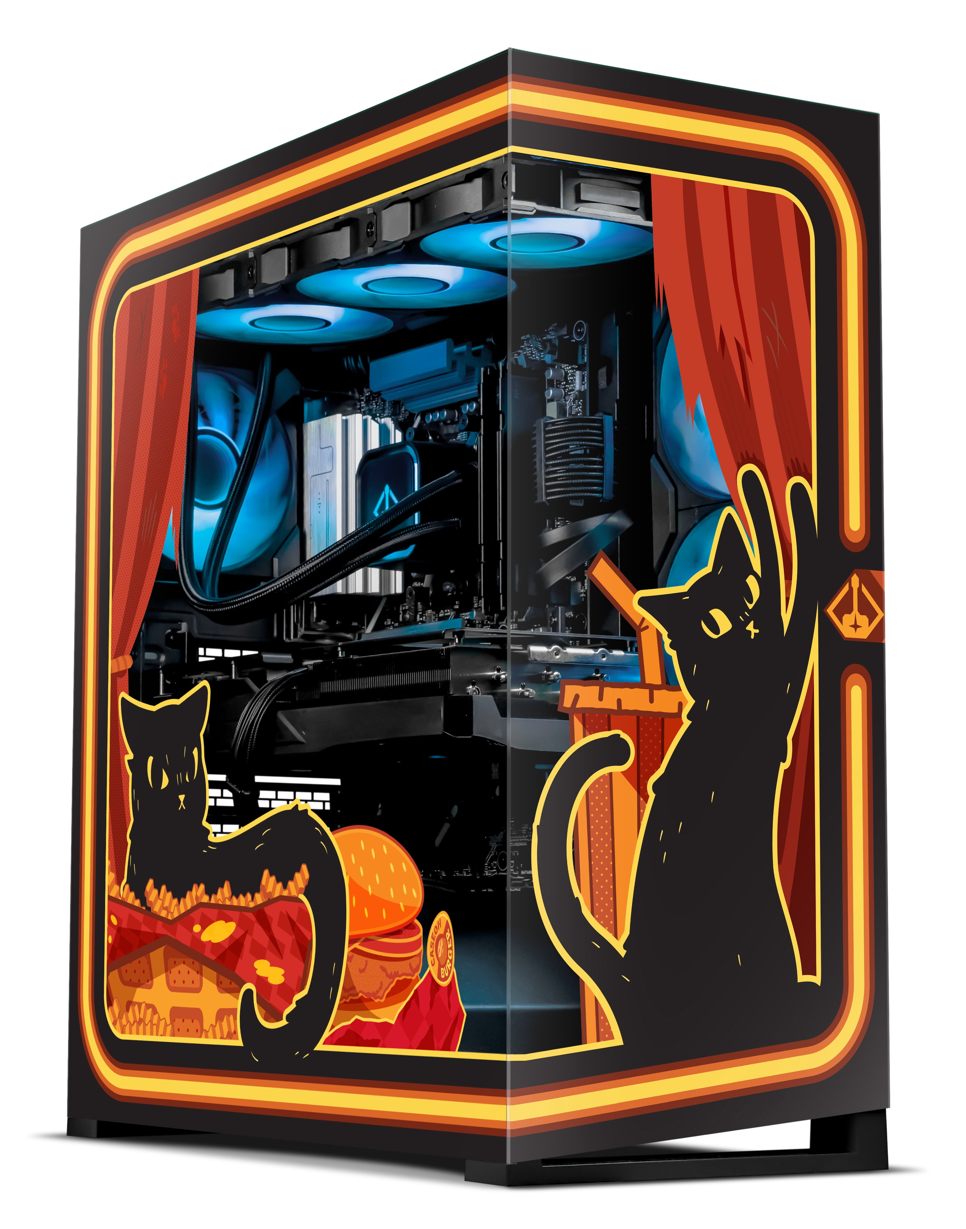 Starforge Systems Wanderer Elite Kitty Print KP02 Gaming Desktop PC, AMD R7-9800X3D, Nvidia RTX 5070, 2TB Gen 4 NVMe, 32GB DDR5 RAM 6000, Win 11 Home