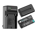 thumbnail image 1 of Artman NP-F550 - Paquete de 2 baterías y cargador de pared para cámara Sony NP F550 F530 F970 F960 F770 F750 F330 CCD-SC55 TR516 TR716 TR818 TR910 TR917 CN-160 CN-216 Luz de vídeo LED (2600 mAh), 1 of 6