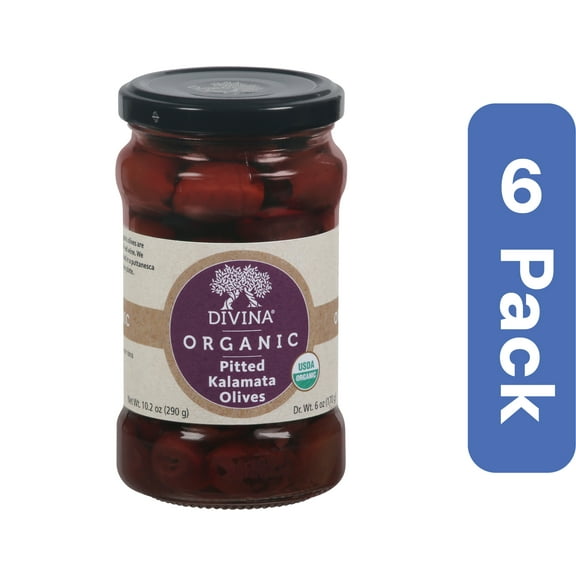 Divina Pitted Kalamata Olives Organic 6 oz (Pack Of 6)
