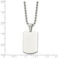 thumbnail image 6 of Stainless Steel Ball Beaded Necklace with Pendants Chain Chisel Brushed and Polished 2mm Reversible Dog Tag on a 24 inch 17.82 mm, 6 of 8
