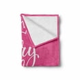 thumbnail image 2 of Once upon a Time Soft Flannel Fleece Throw Blanket, Fairy Tales Do Come True Inspirational Calligraphy Princess Crown, Cozy Plush for Indoor and Outdoor Use, 60" x 80", Hot Pink White, by Ambesonne, 2 of 6