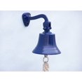 thumbnail image 3 of Hampton Nautical 3xglass-101 Solid Brass Hanging Ship's Bell 6"-Blue Powder Coated Nautical Home Decoration, 6 inch, 3 of 6